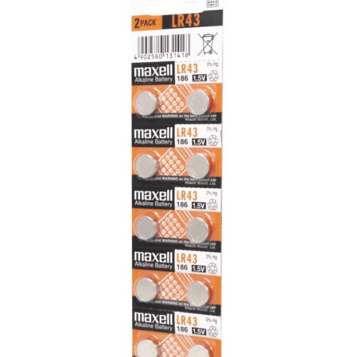 BATERI COIN MAXELL LR43 10PK (5X2)  BLISTER
