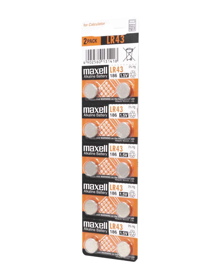 BATERI COIN MAXELL LR43 10PK (5X2)  BLISTER