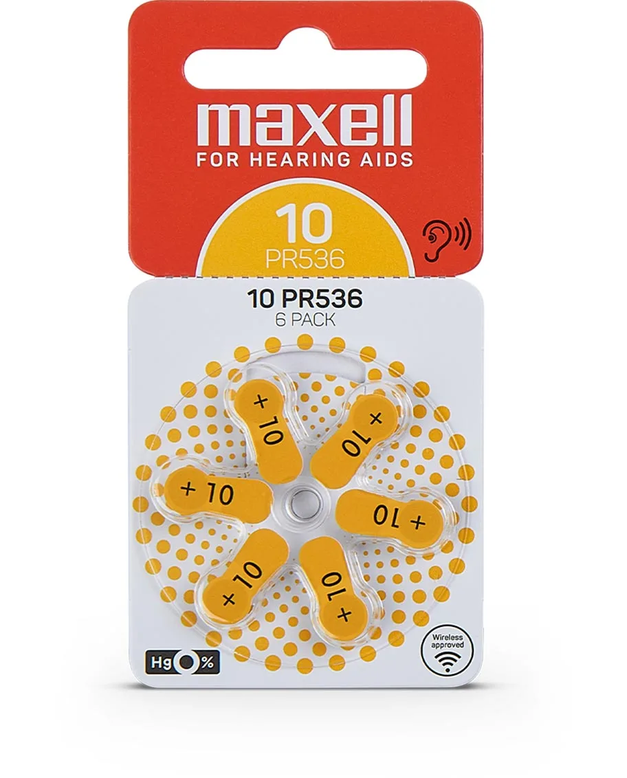 BATERI PER APARAT DEGJIMI MAXELL PR536 (10) ZINK AIR 6PK BLISTER [33453]