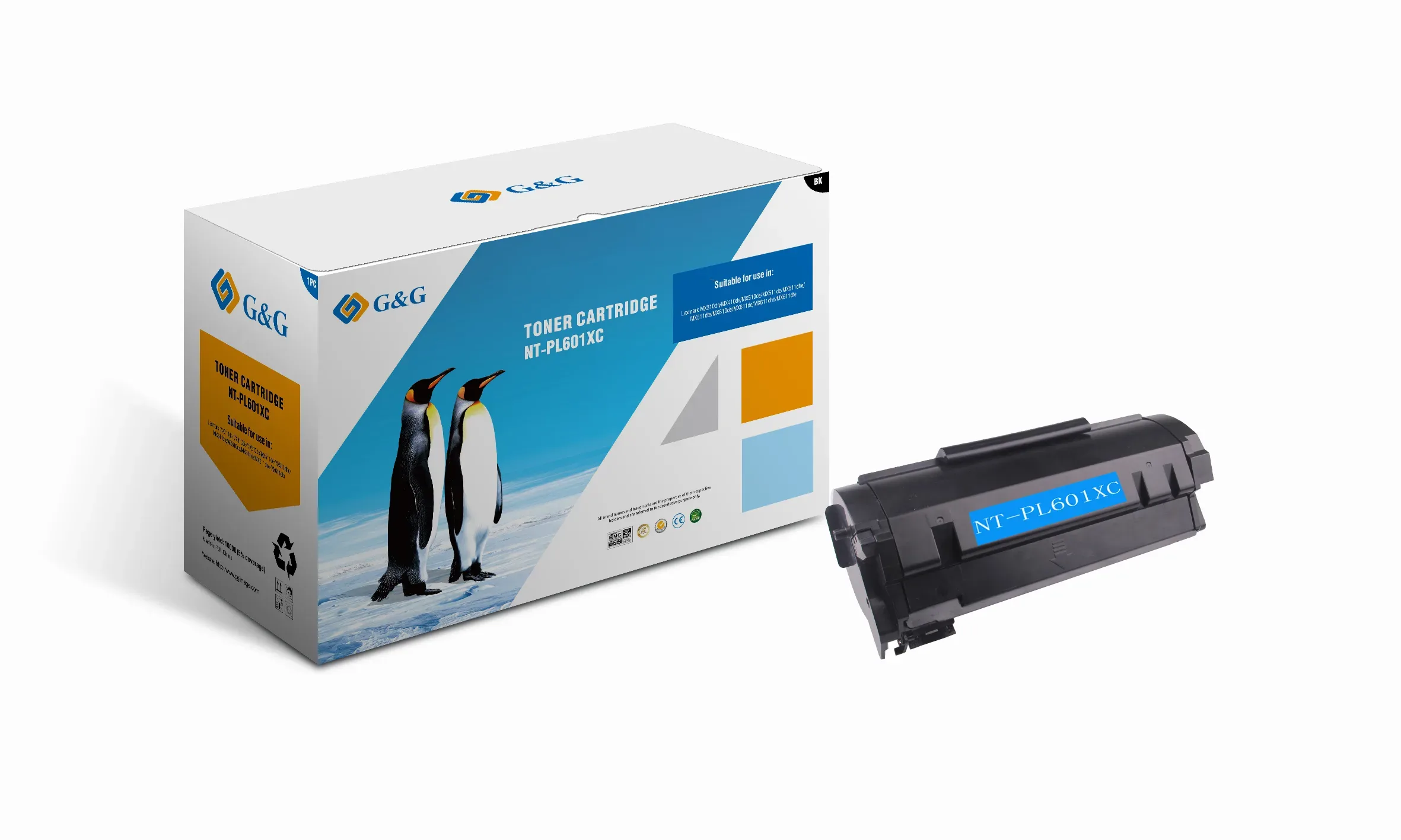 Toner Lexmark 60F1/2/3/4/5H00 10000 BK G&G [NT-PL601XC(MX410)]