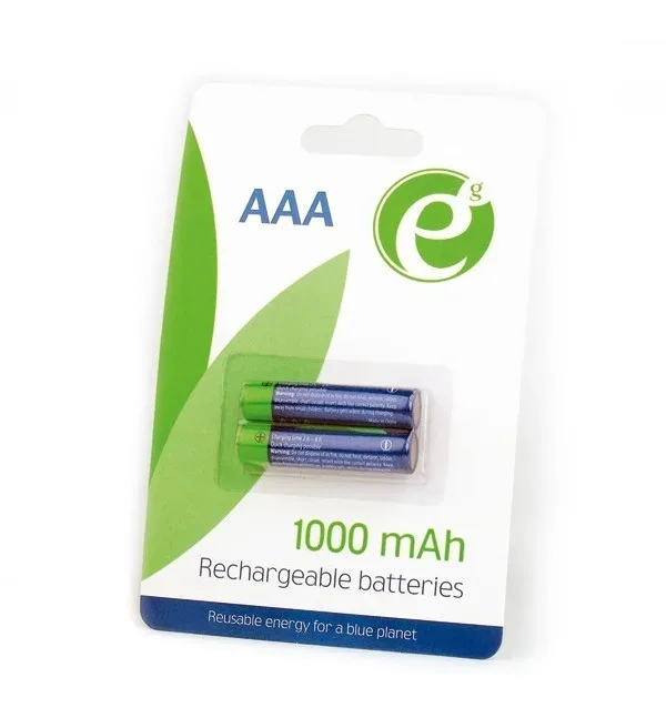 GEMBIRD Ni-MH rechargeable AAA batteries, 1000mAh, 2pcs blister pack | EG-BA-AAA10-01