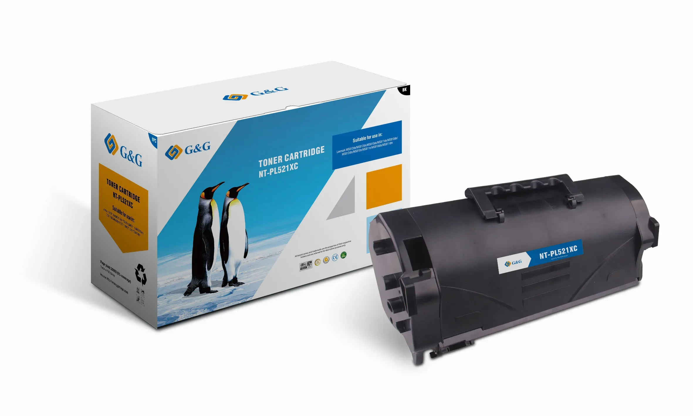 Toner Lexmark 52D2H00 25000 BK G&G [NT-PL521XC(MS810)]
