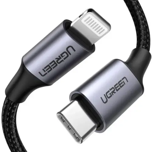 UGREEN LIGHTNING TO USB CABLE ALU CASE WITH BRAIDED 1M (BLACK)