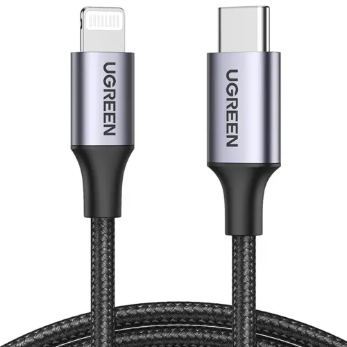 UGREEN USB-C TO LIGHTNING CABLE M/M NICKEL PLATING ABS SHELL 1M (BLACK)