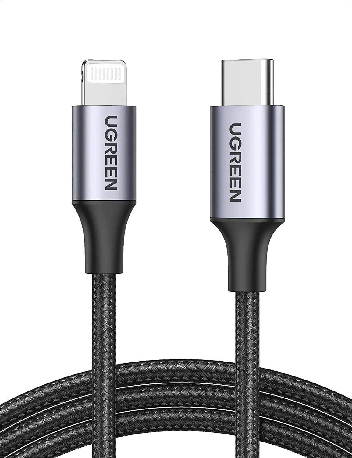 UGREEN USB-C TO LIGHTNING CABLE M/M NICKEL PLATING ABS SHELL 1M (BLACK)