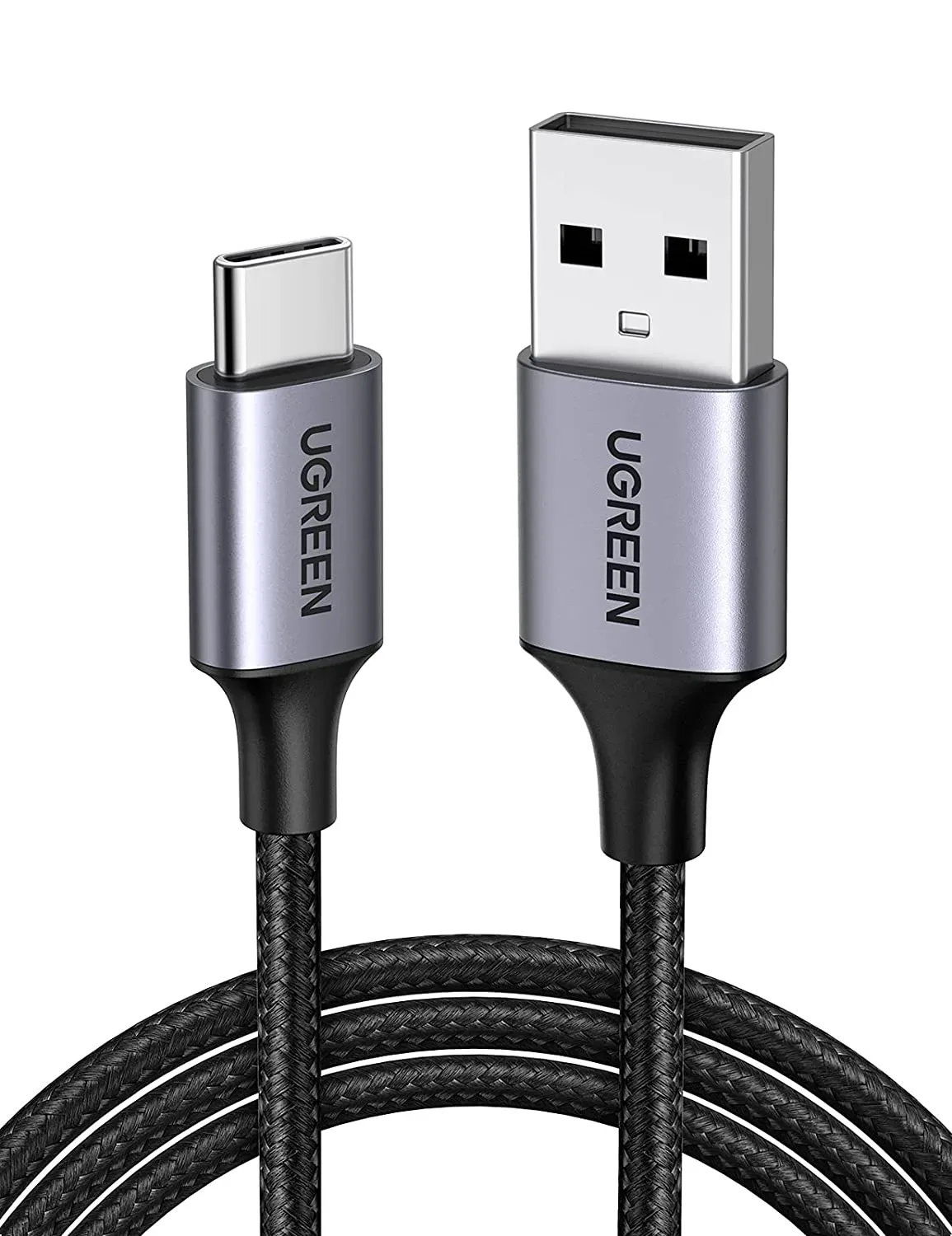 UGREEN USB-A 2.0 TO USB-C CABLE NICKEL PLATING ALUMINUM BRAID 1M (BLACK)