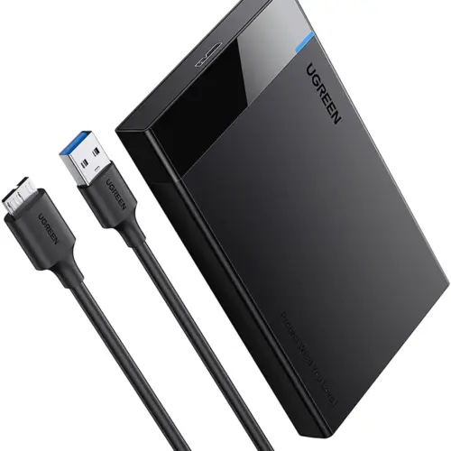 UGREEN 2.5 INCH HARD DRIVE BOX WITH MICRO-B TO USB-A 3.0 CABLE