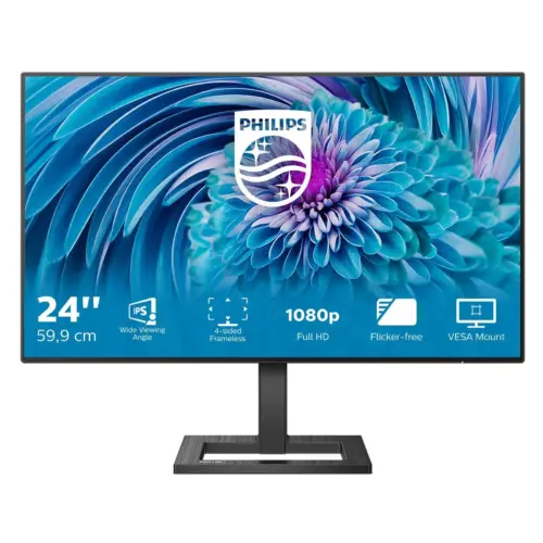 MONITOR PHILIPS 241E2FD/00 23.8" 16:9 WLED 1920X1080 1000:1 HDMI, VGA, DVI