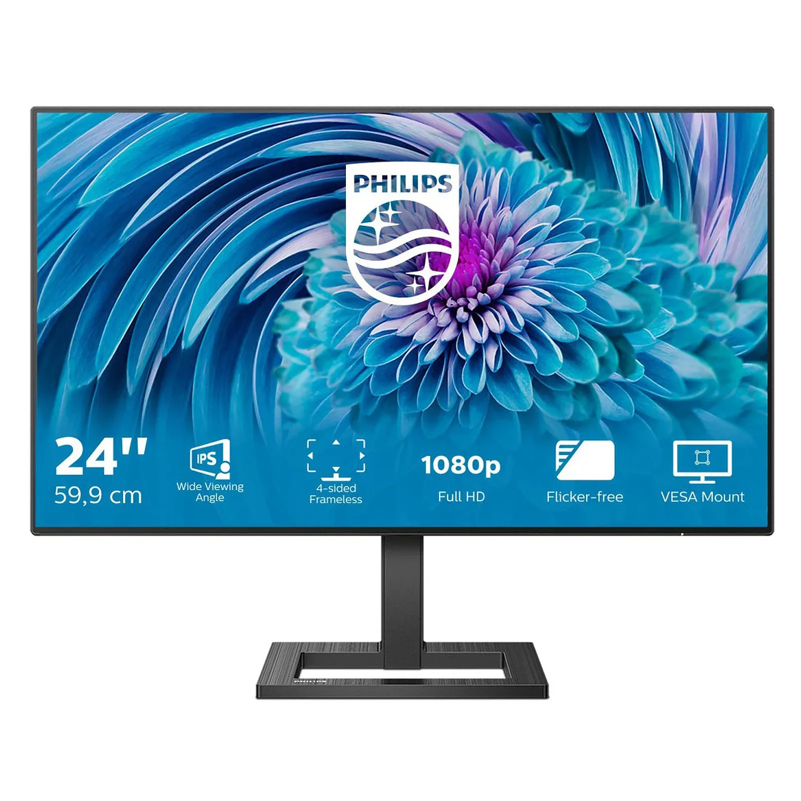 MONITOR PHILIPS 241E2FD/00 23.8" 16:9 WLED 1920X1080 1000:1 HDMI, VGA, DVI