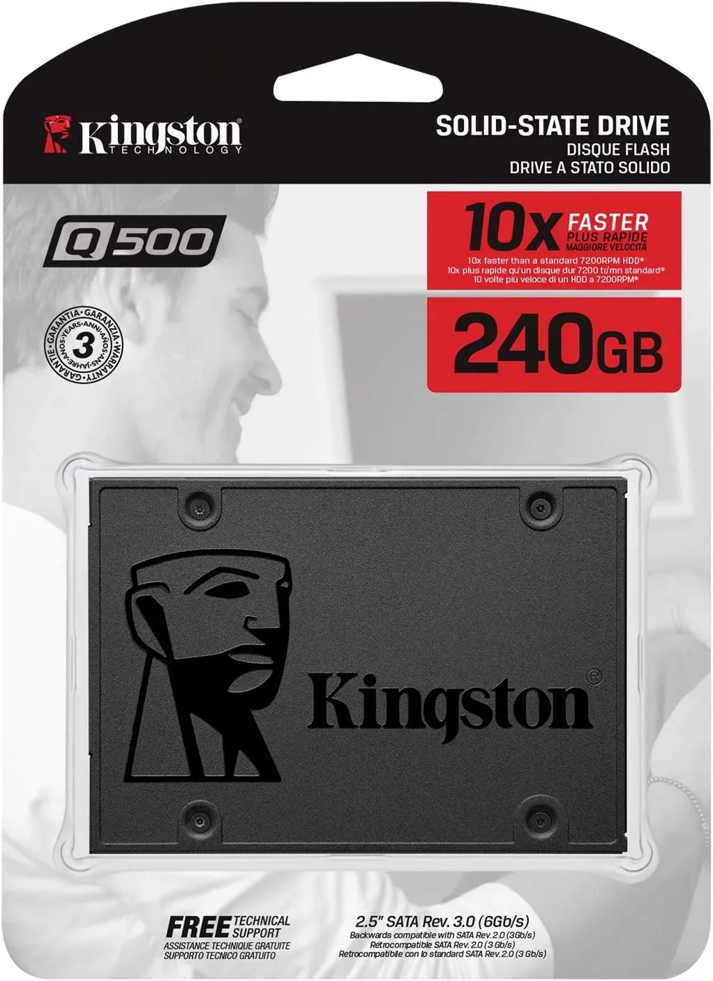 SSD KINGSTON A400 2,5 240GB SATA3 RW: 500/350MB/S, TLC, 80TBW