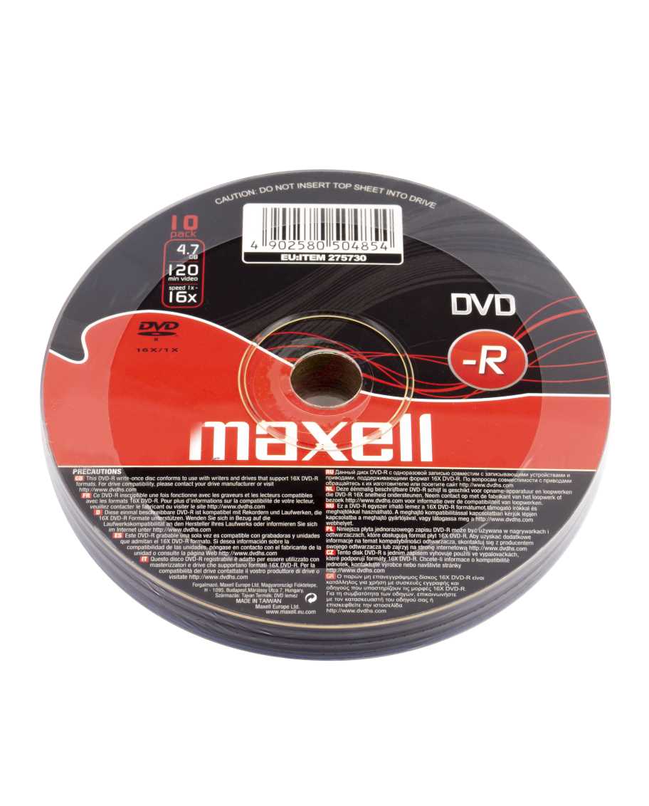 DVD-R 4.7GB 16X Maxell SHRINK (10CP) [50485]