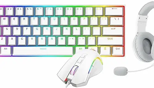 Bundle Redragon S129W 3in1 Combo Keyboard Mechanical With Huano Switches K630WRGB