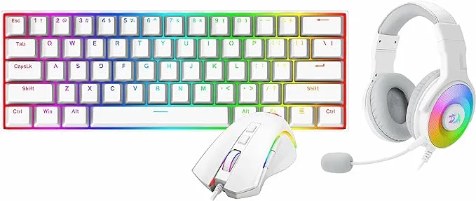 Bundle Redragon S129W 3in1 Combo Keyboard Mechanical With Huano Switches K630WRGB