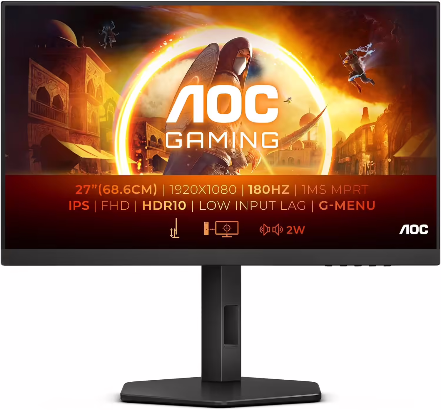 Monitor Gaming AOC 27G4X - 27 Inch FHD, 180Hz, IPS, 1ms GtG