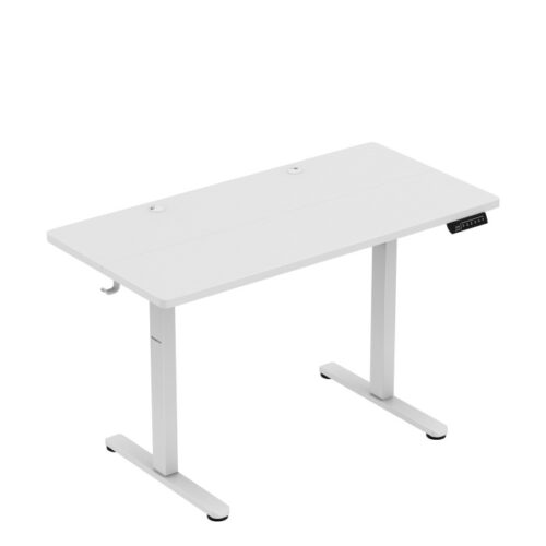 Manufacturer: Huzaro Model: Hero 8.1 Height adjustment range: 72–118 cm Tabletop dimensions: 120 cm × 60 cm Tabletop thickness: 1.5 cm Tabletop material: wood composite Motor type: electric, load capacity 50 kg Control panel type: LED with memory settings Frame construction: reinforced metal Feet: adjustable Additional equipment: headphone holder, bag/backpack hook, cable management ports Maximum noise level: