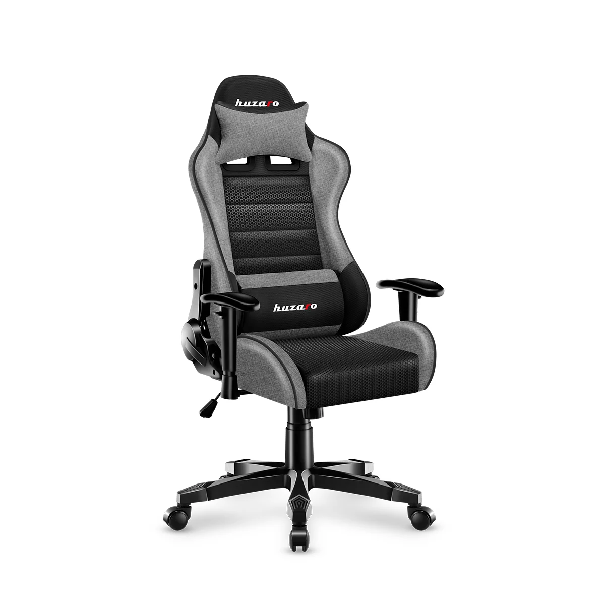 Manufacturer: Huzaro Model: RANGER 6.0 GREY MESH Certifications: SGS Materials: Huge Mesh, XTwill fabric Construction: Steel Sponge: Breathable, combined with cold foam Accessories: Neck pillow, lumbar pillow Recommended height: 100 - 160 cm Mechanism: Tilt PLUS Cylinder: Gas spring Maximum user weight: 130 kg
